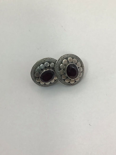 Silver + Garnet Earrings